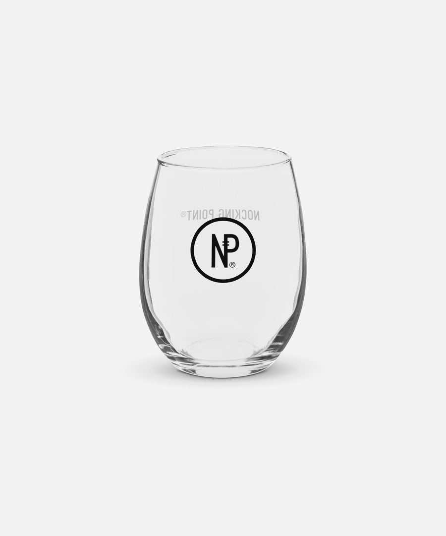 Stemless Wine Glass: Black Logo